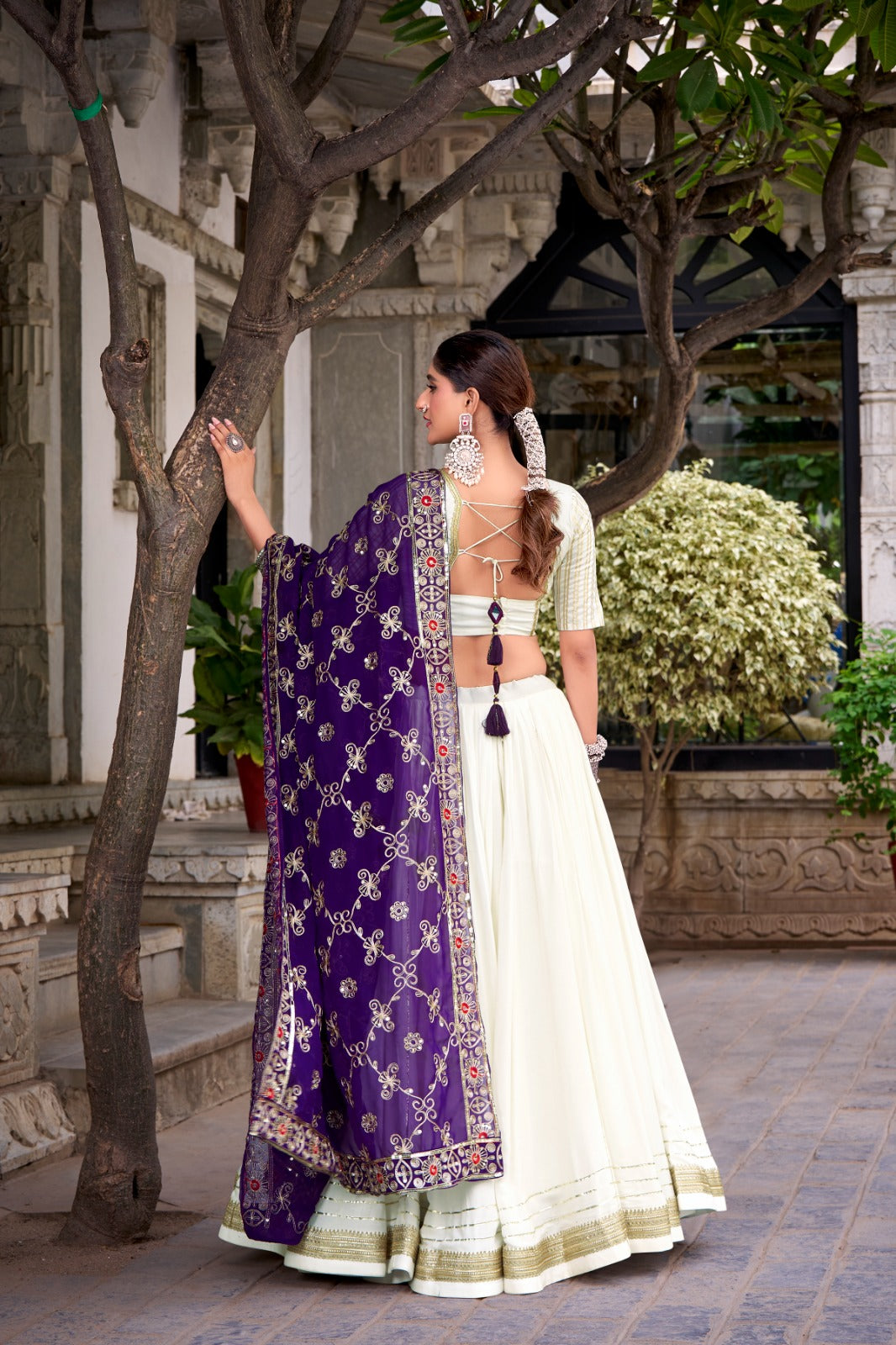 Elevate your ethnic style with stitched lehenga choli in rayon and georgette dupatta. Ideal wedding lehenga choli design for girls & women. Shop now at FEALDEAL.